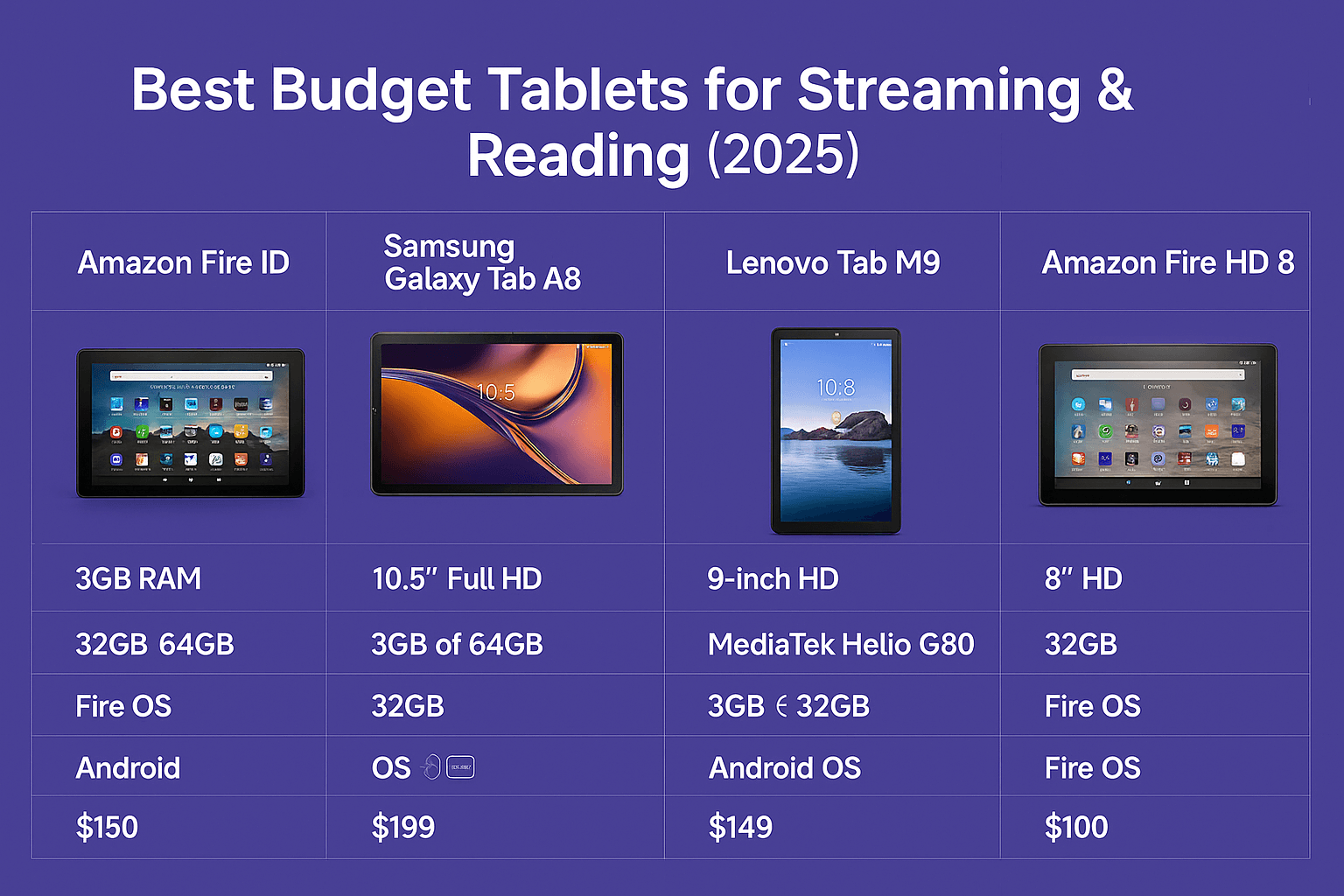 List of Best Budget Tablets for Streaming & Reading – Top Picks for 2025